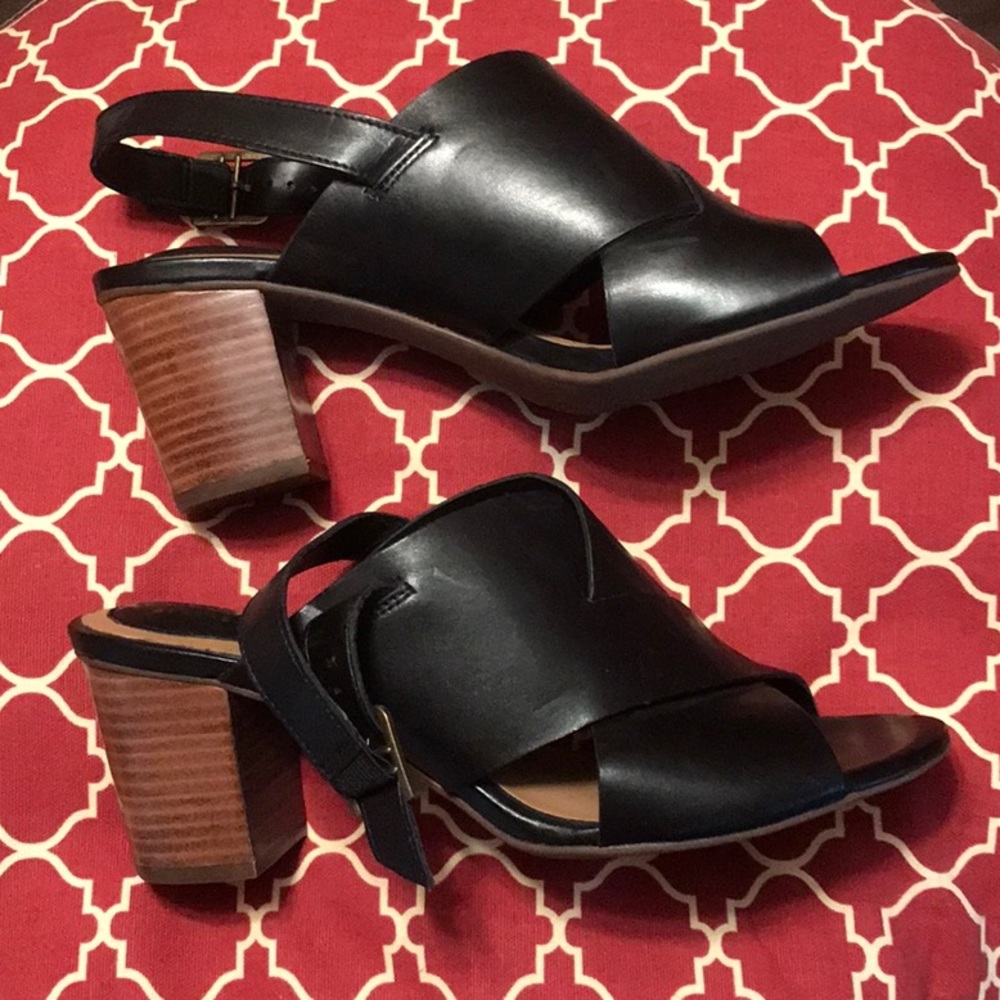 Clarks Black Strappy Sandals